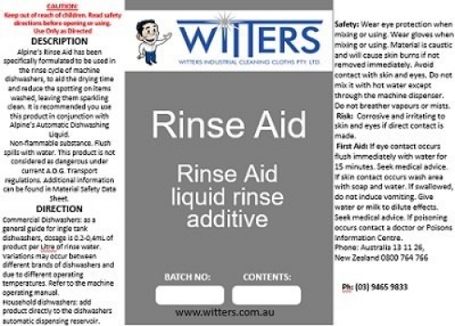 Rinse Aid - Dishwasher Cleaner - 5lt