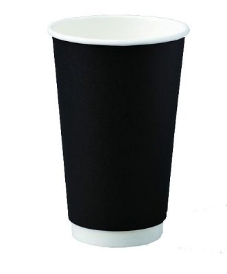 Eco Smooth Double Wall Coffee Cups - 16oz Black
