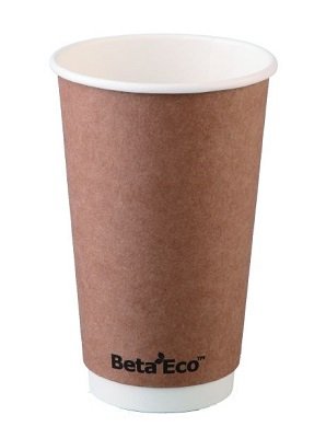 Eco Smooth Double Wall Coffee Cups - 16oz Kraft