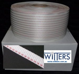 Python White Woven Poly Strapping 19mm x 500mt - 2 Red Line