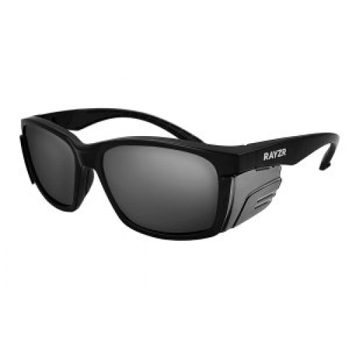 Rayzr Safety Glasses - Matt Black Frame - Smoke Lens
