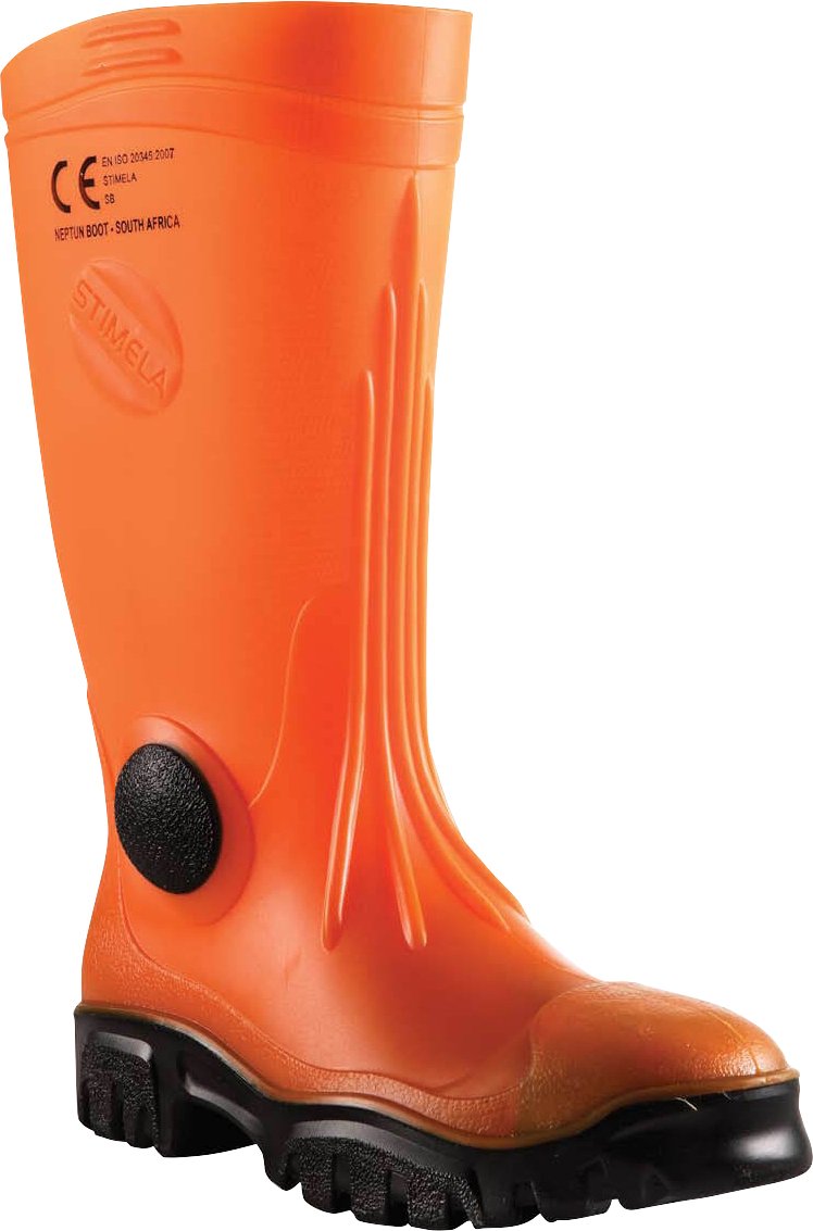 Stimela 'Commander' Gumboots with Safety Toe & Midsole - Orange