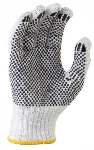 Maxisafe Bleached, Knitted Poly Cotton, Polka Dot Glove