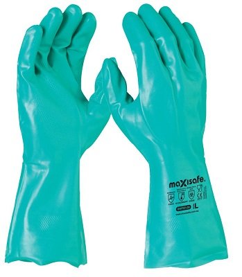 Maxisafe Green Nitrile Chemical Glove - 33cm