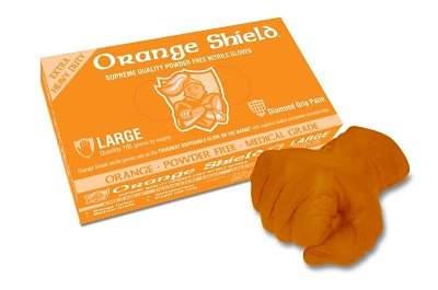 Orange Shield Heavy Duty Nitrile with Diamond Grip, Box 90