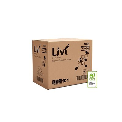 Livi Essentials Premium Toilet Paper 2ply 400 sheet x 48 rolls