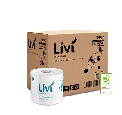 Livi Essentials Premium Toilet Paper 2ply 700sheet x 48 rolls