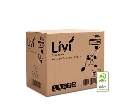 Livi Essentials Premium Toilet Paper 2ply 700sheet x 48 rolls