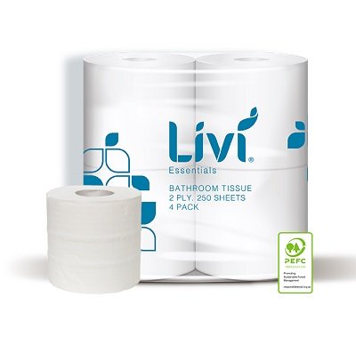 Livi Essentials Poly Pack Premium Toilet Paper 2ply 250sheet x 48 rolls
