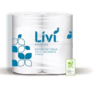 Livi Essentials Poly Pack Premium Toilet Paper 2ply 250sheet x 48 rolls