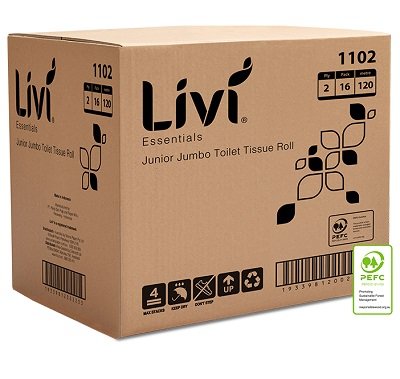 Livi Essentials Junior (mini) Jumbo Toilet Rolls -