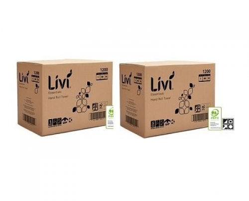 Livi Essentials Premium Roll Hand Towels 2 cartons