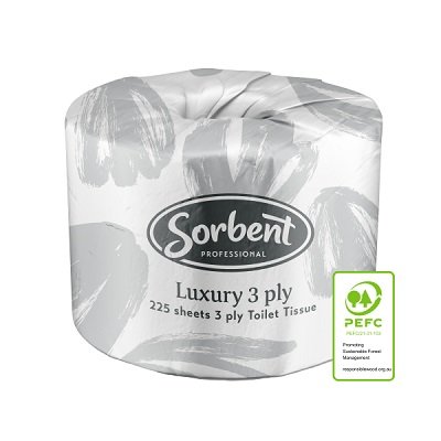 Sorbent Professional Luxury 3ply Toilet Paper 225 Sheet x 48 rolls