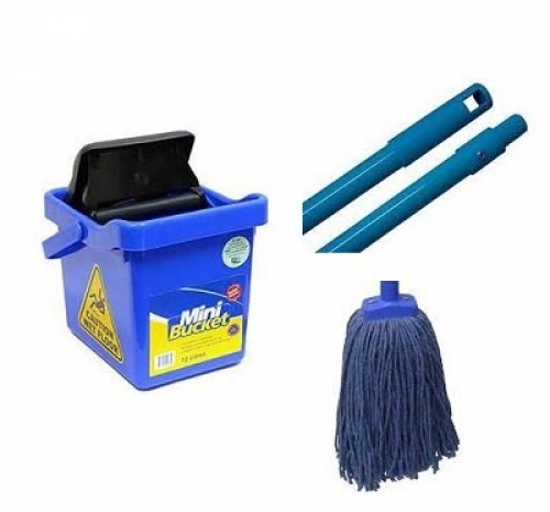 Water Saving' Mini Mop Bucket with Wringer with Mop and Handle