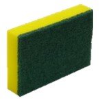 Green and Yellow Sponge / Scourer 15cm x 10cm - 10 pack