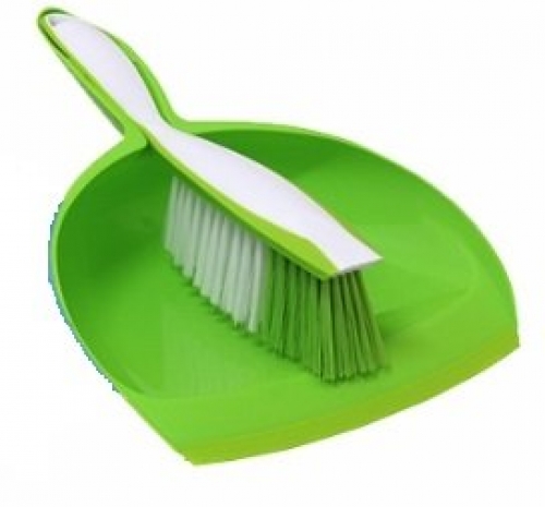 Premium Dustpan & Brush Set - Green