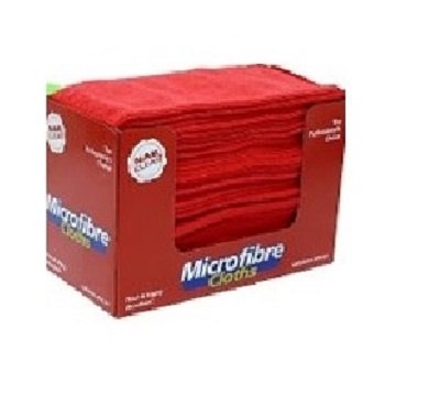 Microfibre Cloth Bulk Dispenser Box - 50 pack - Red