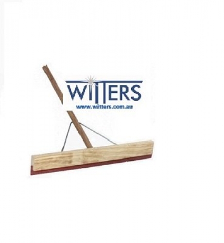 Timber Floor Squeegee with Red Rubber - 457mm Complete with Timber Handle