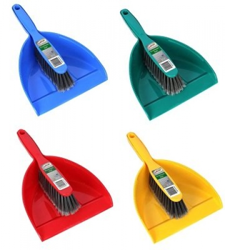 Sabco General Purpose Plastic Dustpan and Brush Set