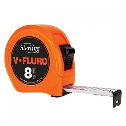 Sterling V-Force Fluro Measutring Tape 8mt x 25mm