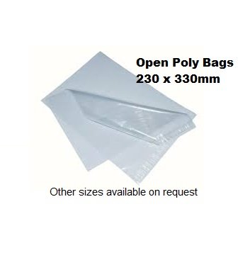Open Poly Bags 230mm x 330mm x 32um x 1,000