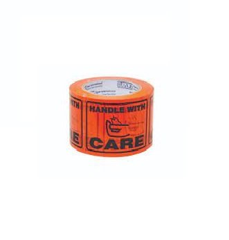 Rip Stick Perforated Labels - Handle With Care - 72mm x 100mm x 50mt