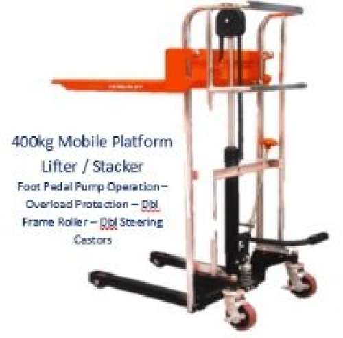 400kg Fork & Platform Stacker Lifter