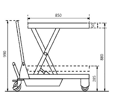 Manual Scissor Lift Table - 500kg